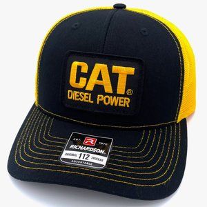 Caterpillar CAT Diesel Power Vintage Patch Hat - New Black & Gold Richardson 112